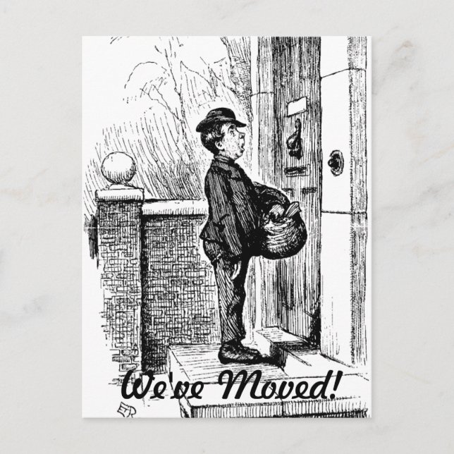 Wir haben uns bewegt ankündigungspostkarte (Vorderseite)