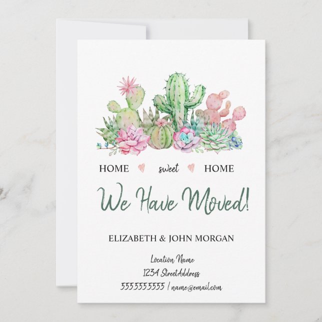 Wir haben uns bewegt, Aquarellfarben Blume Kakteen (Vorderseite)