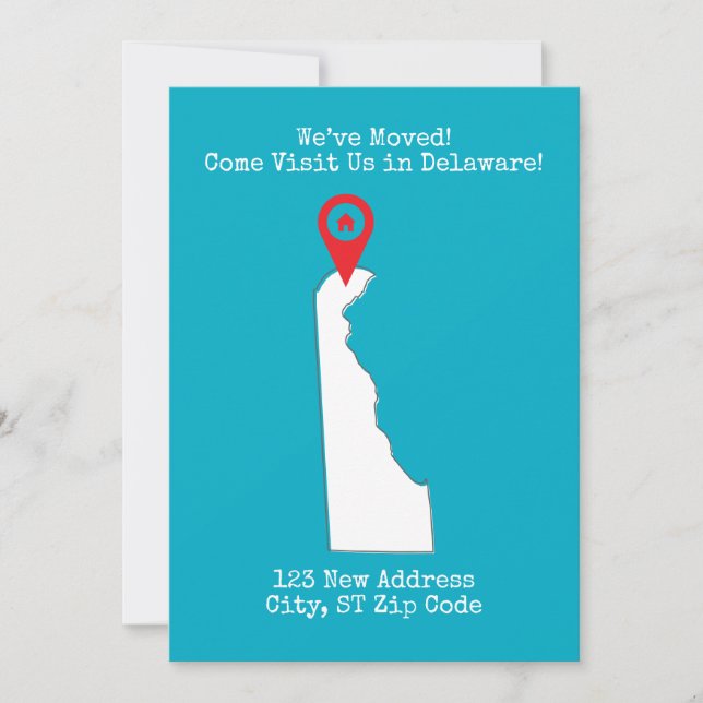 Wir haben uns bewegt! Besuchen Sie uns in Delaware Ankündigung (Vorderseite)