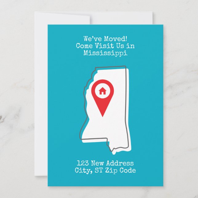 Wir haben uns bewegt! Besuchen Sie uns in Mississi Ankündigung (Vorderseite)