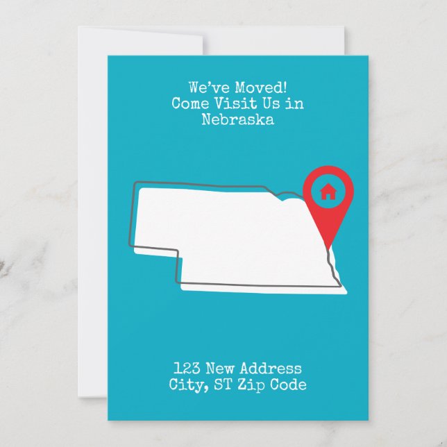Wir haben uns bewegt! Besuchen Sie uns in Nebraska Ankündigung (Vorderseite)