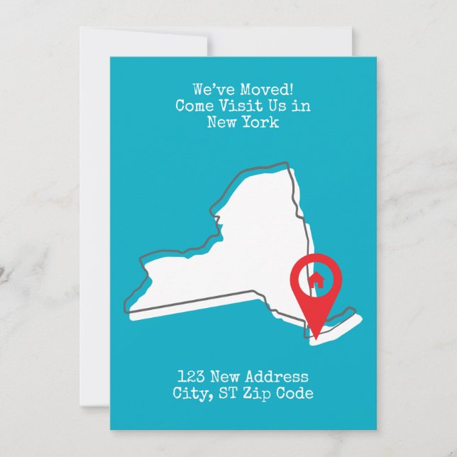 Wir haben uns bewegt! Besuchen Sie uns in New York Ankündigung (Vorderseite)