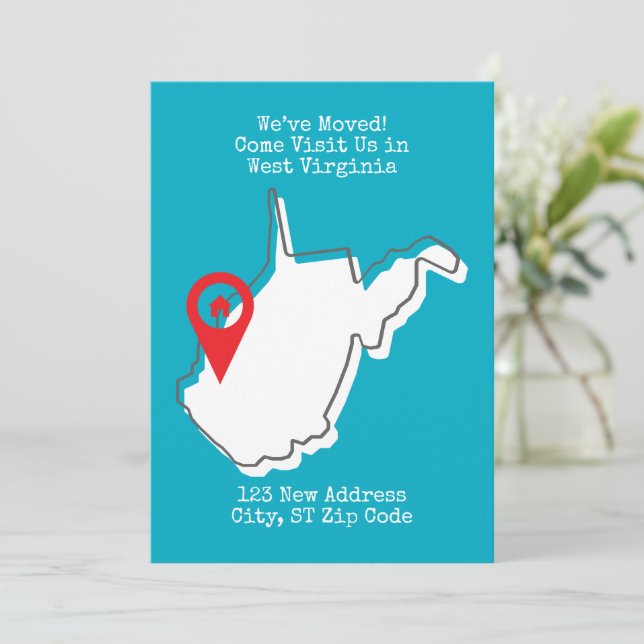 Wir haben uns bewegt! Besuchen Sie uns in West Vir Ankündigung (Stehend Vorderseite)