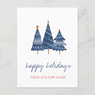 Wir haben uns bewegt, Blue Christmas Tree Urlaub Ankündigungspostkarte