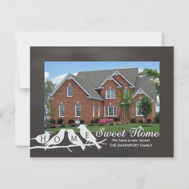 Wir haben uns bewegt - Chalkboard Zuhause Sweet Zu Ankündigung (Vorderseite)