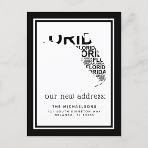 Wir haben uns bewegt   Florida Typografie Feiertagspostkarte