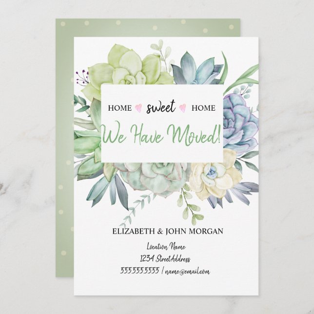 Wir haben uns bewegt, Kakteen Sukkulents Polka Dot (Vorne/Hinten)