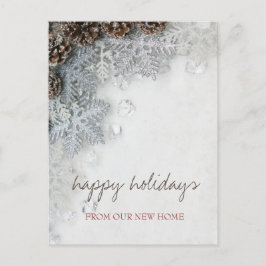 Wir haben uns bewegt, Kiefernfüße, Schneeflocken U Ankündigungspostkarte