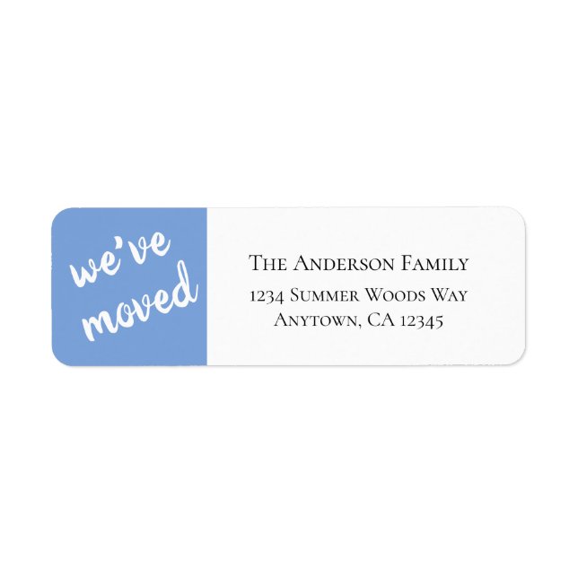 Wir haben uns bewegt | Modern Blue Return Address  (Vorne)