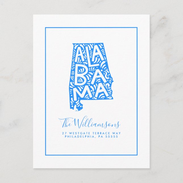 Wir haben uns bewegt | Neue Adresse | Alabama Postkarte (Vorderseite)