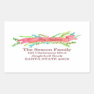 Wir haben uns bewegt/neue Adresse, Aquarellwein We Rechteckiger Aufkleber