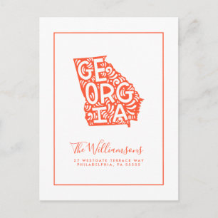 Wir haben uns bewegt   Neue Adresse   Georgia Postkarte