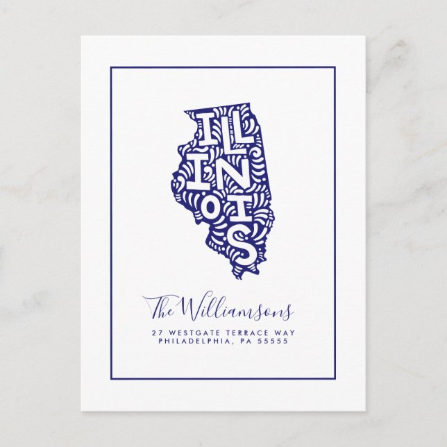 Wir haben uns bewegt | Neue Adresse | Illinois Postkarte (Vorderseite)