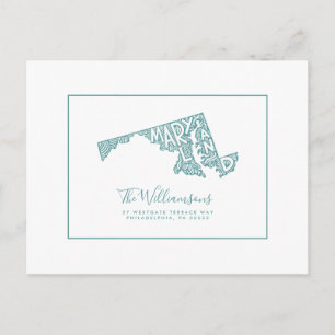 Wir haben uns bewegt Neue Adresse Maryland Postkarte