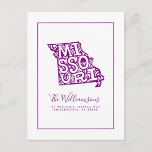 Wir haben uns bewegt   Neue Adresse   Missouri Postkarte