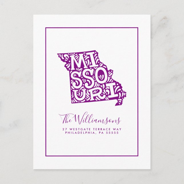 Wir haben uns bewegt | Neue Adresse | Missouri Postkarte (Vorderseite)