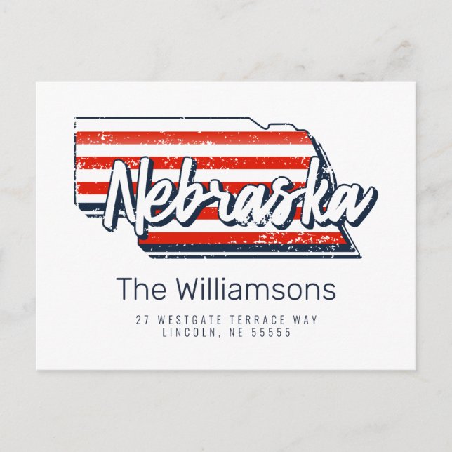 Wir haben uns bewegt | Neue Adresse | Nebraska Postkarte (Vorderseite)