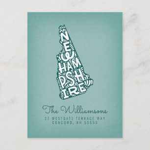 Wir haben uns bewegt Neue Adresse New Hampshir Postkarte