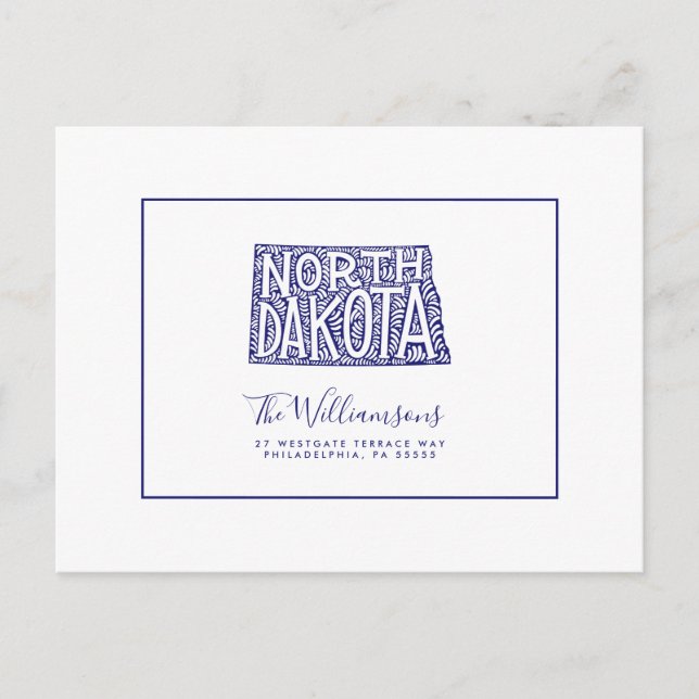 Wir haben uns bewegt | Neue Adresse | North Dakota Postkarte (Vorderseite)