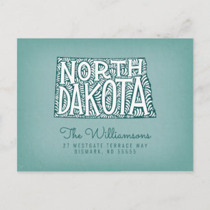 Wir haben uns bewegt Neue Adresse North Dakota Postkarte