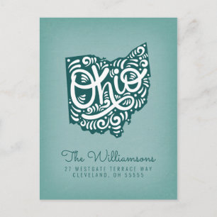 Wir haben uns bewegt Neue Adresse Ohio Postkarte