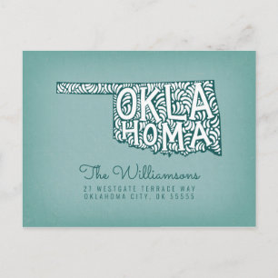 Wir haben uns bewegt   Neue Adresse   Oklahoma Postkarte
