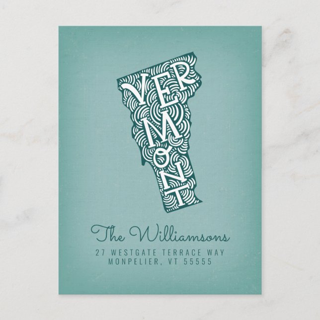 Wir haben uns bewegt | Neue Adresse | Vermont Postkarte (Vorderseite)