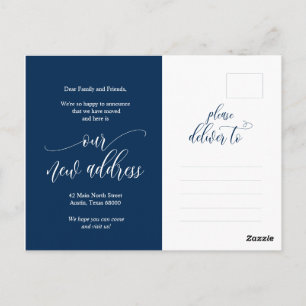 Wir haben uns bewegt, neue Zuhause-Adresse Ankündi Postkarte