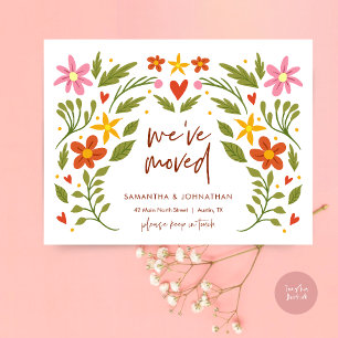 Wir haben uns bewegt, neue Zuhause-Adresse Ankündi Postkarte