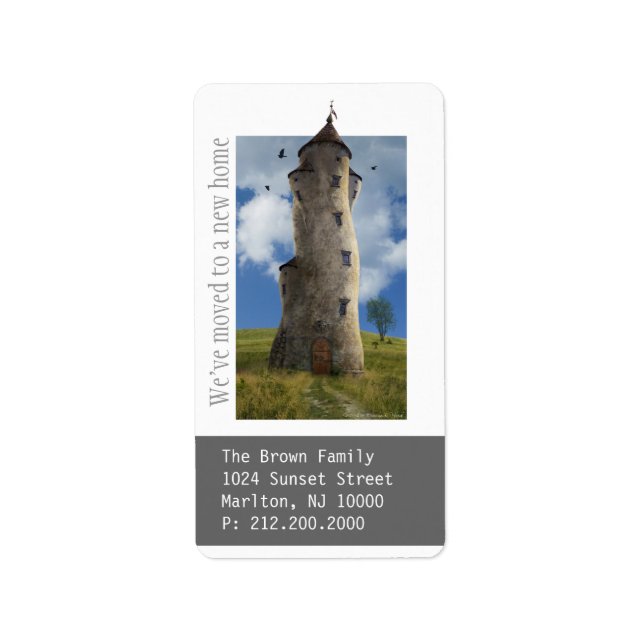 Wir haben uns bewegt! Neue Zuhause-Ankündigungsadr Adressaufkleber (Vorne)