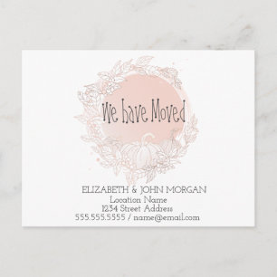 Wir haben uns bewegt, Pumpkin, neue Adresse Ankündigungspostkarte