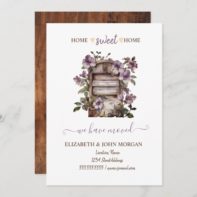 Wir haben uns bewegt, Vintage Mailbox-Blume, Holz (Vorne/Hinten)