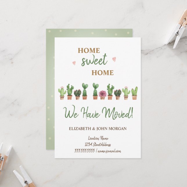 Wir haben uns bewegt, Wasserfarbenkaktus (Vorderseite/Rückseite Beispiel)