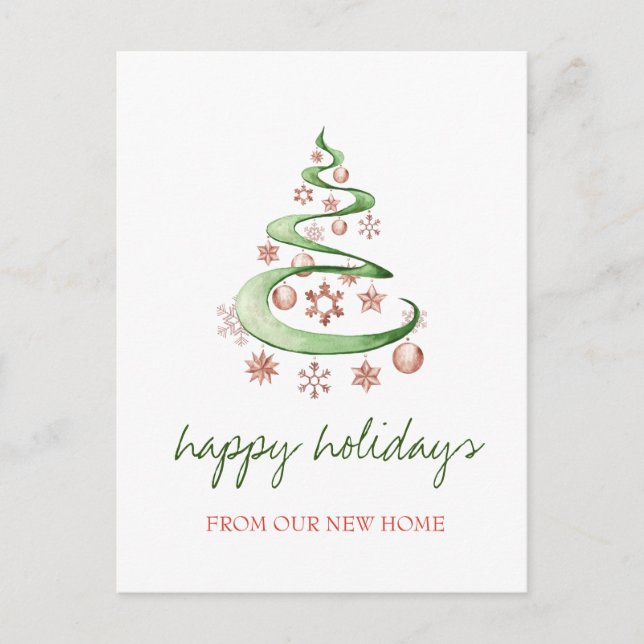 Wir haben uns bewegt, Weihnachtsbaum, Balls Urlaub Ankündigungspostkarte (Vorderseite)