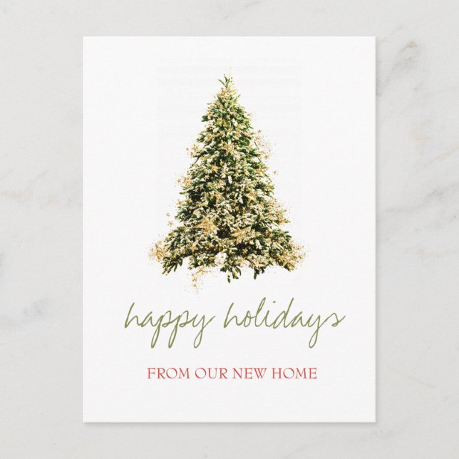 Wir haben uns bewegt, Weihnachtsbaum, Sternenurlau Ankündigungspostkarte (Vorderseite)