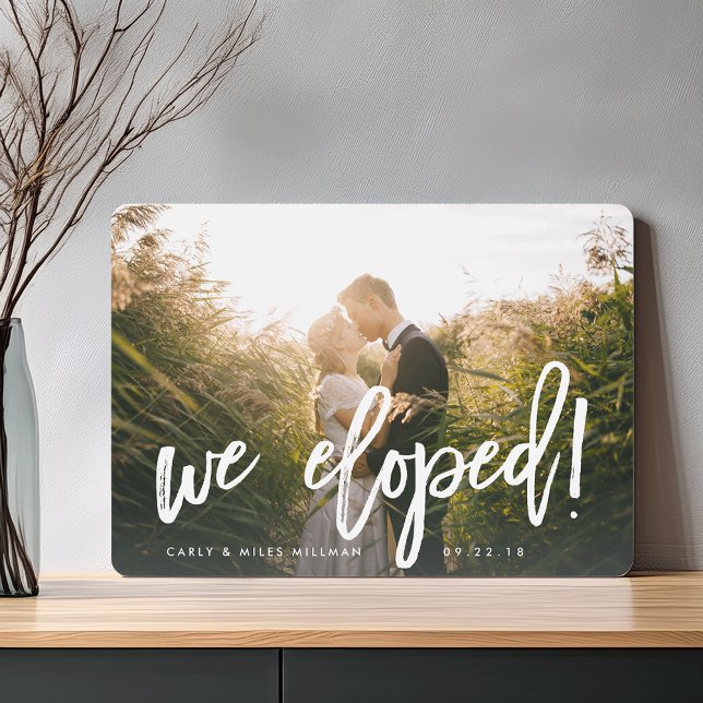 Wir haben uns | Brush Letter Wedding Announcement Ankündigung (Von Creator hochgeladen)