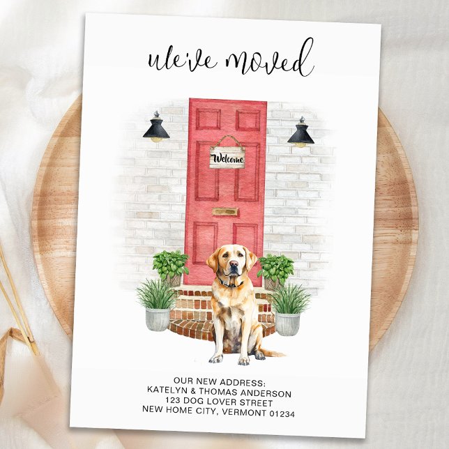 Wir haben uns gelbes Labrador, rote Tür, Hund bewe Ankündigung (Von Creator hochgeladen)