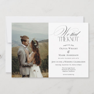 Wir haben uns mit Foto-Hochzeitsempfang getraut Einladung