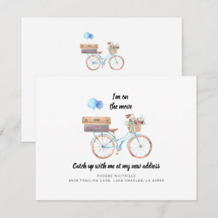 Wir haben uns neue Adresse Fahrrad bewegen Ankündigung