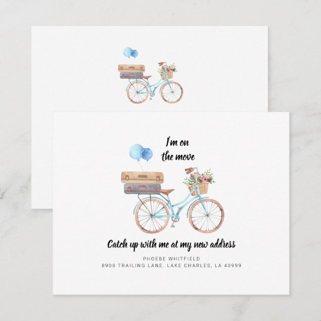 Wir haben uns neue Adresse Fahrrad bewegen Ankündigung (Vorne/Hinten)