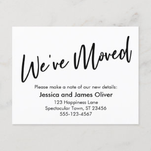 "Wir haben uns verändert" Moderne Handschrift Schw Einladung