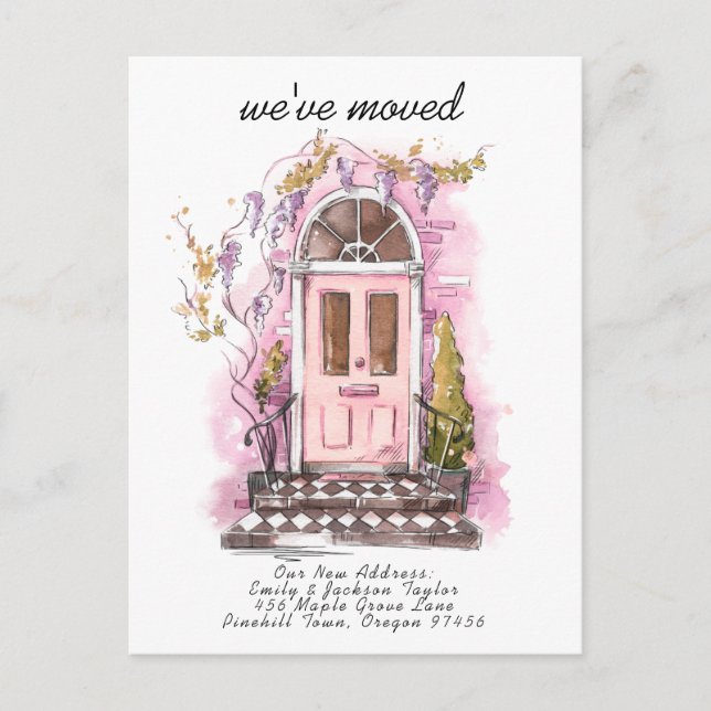 Wir haben uns verändert - Moderne neue Adressenwas Ankündigungspostkarte (Vorderseite)