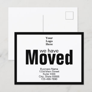 Wir haben unser Geschäft Logo Umzugsankündigung ve Postkarte