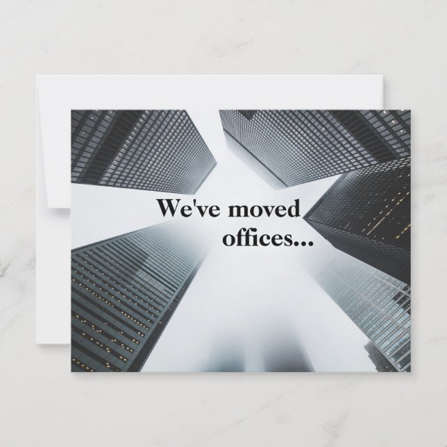 Wir haben unsere Niederlassungen umgezogen und änd Ankündigung (Vorderseite)