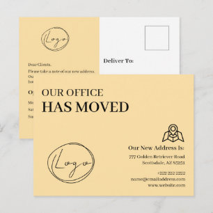 Wir haben unseren Firmensitz verlegt Änderung der Postkarte