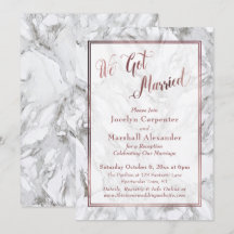 Wir haben Verheiratete Rose Gold Script Empfang Go