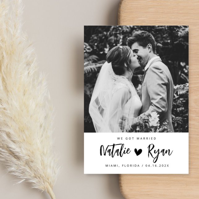 wir haben verheiratete Schwarz-Weiß-Hochzeitsankün (Von Creator hochgeladen)