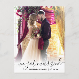 Wir haben Verheiratetes Foto für moderne Skriptübe Postkarte