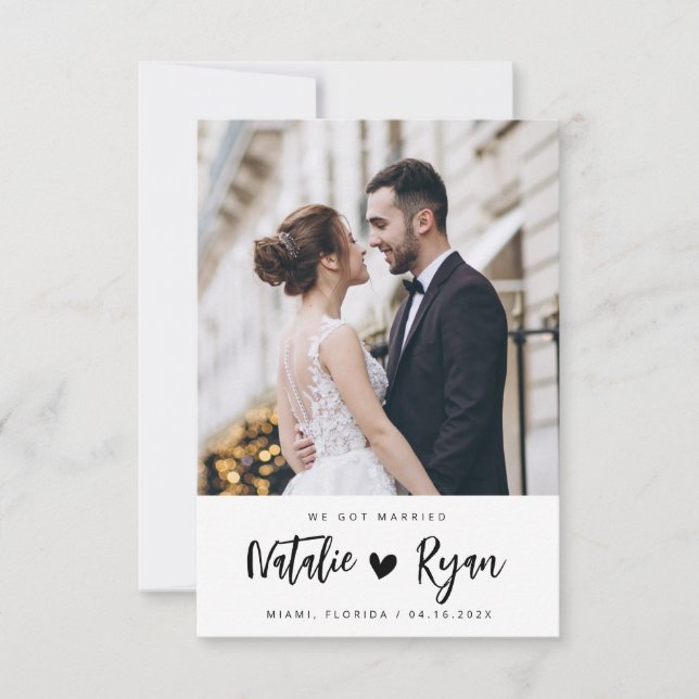 wir haben verheiratetes Foto Hochzeitsankündigung  (Vorderseite)