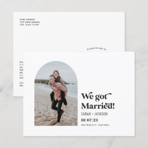 Wir haben verheiratetes, modernes Arch Einfaches F Ankündigungspostkarte